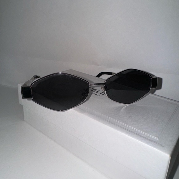 CELINE Metal Triomphe 54MM Geometric Sunglasses - Picture 3 of 5
